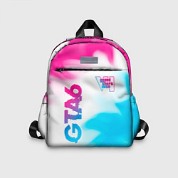 Детский рюкзак GTA6 neon gradient style вертикально, цвет: 3D-принт