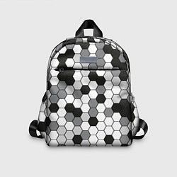 Детский рюкзак Камуфляж гексагон серый, цвет: 3D-принт