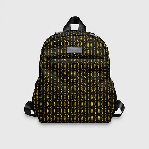 Детский рюкзак Чёрный и золотые цепочки / 3D-принт – фото 1