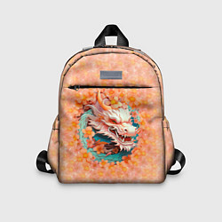Детский рюкзак Китайский дракон в розовых цветах