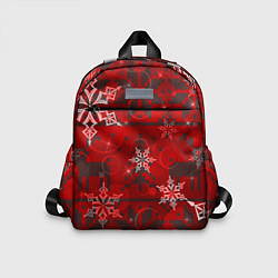 Детский рюкзак Рождественские узоры снежинки, цвет: 3D-принт