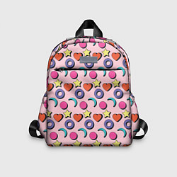 Детский рюкзак Современный узор с сердечной звездой и кругом, цвет: 3D-принт