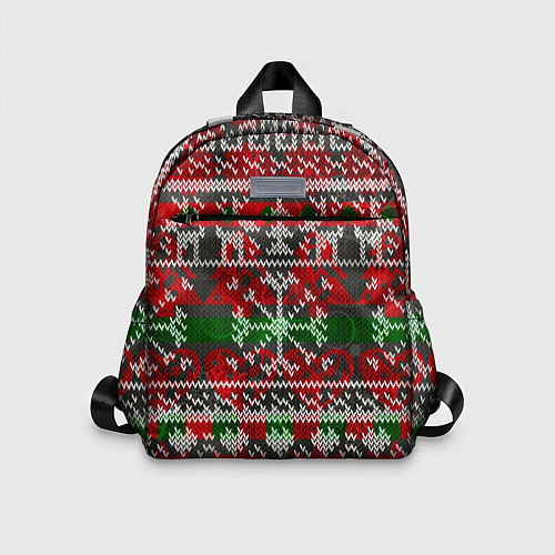 Детский рюкзак Вязанный орнамент узор / 3D-принт – фото 1