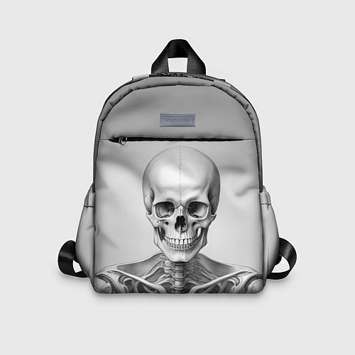 Детский рюкзак Скелет черно белый / 3D-принт – фото 1
