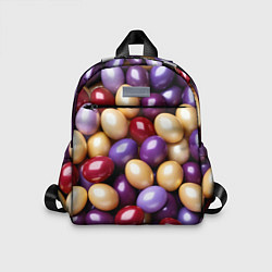 Детский рюкзак Красные и фиолетовые пасхальные яйца, цвет: 3D-принт