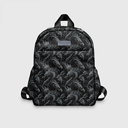Детский рюкзак Черные драконы паттерн, цвет: 3D-принт