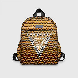 Детский рюкзак Жёлтые и чёрные треугольники, цвет: 3D-принт
