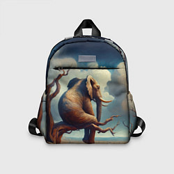 Детский рюкзак Слон сидит на ветке дерева в пустыне, цвет: 3D-принт