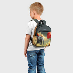 Детский рюкзак Сюрреалистичный слон летит за шариком, цвет: 3D-принт — фото 2