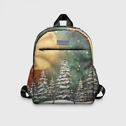 Детский рюкзак Большая луна и новогодний лес, цвет: 3D-принт