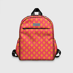 Детский рюкзак Красно-жёлтый узоры, цвет: 3D-принт