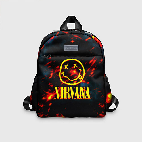 Детский рюкзак Nirvana rock огненное лого лава / 3D-принт – фото 1