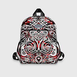Детский рюкзак Чёрно красные трайбл узоры, цвет: 3D-принт