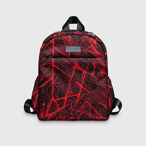 Детский рюкзак Красная паутина на чёрном фоне / 3D-принт – фото 1