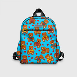 Детский рюкзак Мишки в цветных свитерах и сердечки, цвет: 3D-принт