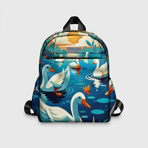 Детский рюкзак Гуси лебеди вода / 3D-принт – фото 1