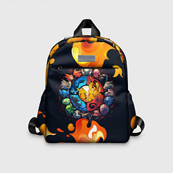 Детский рюкзак Символы покемона, цвет: 3D-принт