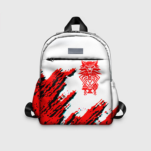 Детский рюкзак Ведьмак геральт красные краски лого волк / 3D-принт – фото 1