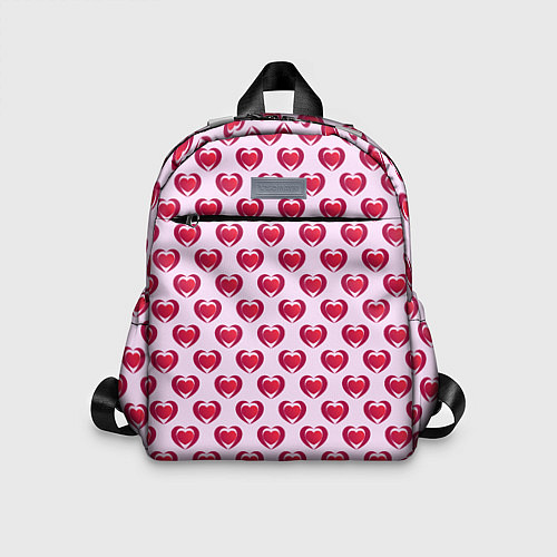 Детский рюкзак Двойное сердце на розовом фоне / 3D-принт – фото 1