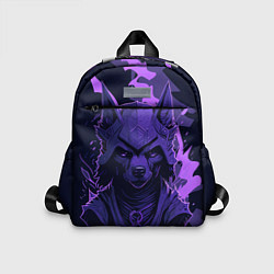 Детский рюкзак Фиолетовый волк в доспехах, цвет: 3D-принт