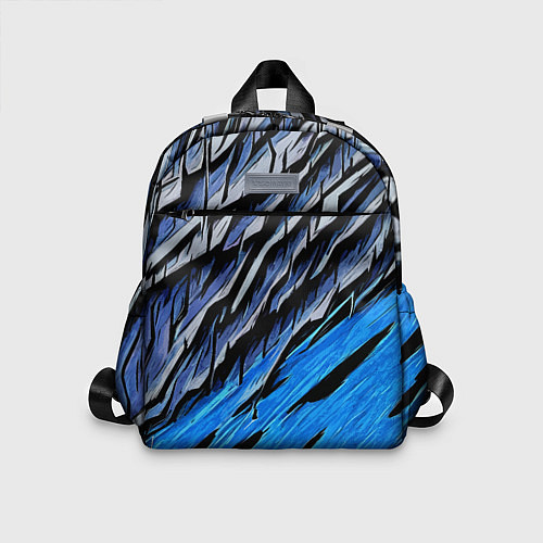 Детский рюкзак Синие и чёрные полосы / 3D-принт – фото 1