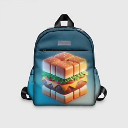 Детский рюкзак Абстрактный гамбургер в форме куба, цвет: 3D-принт