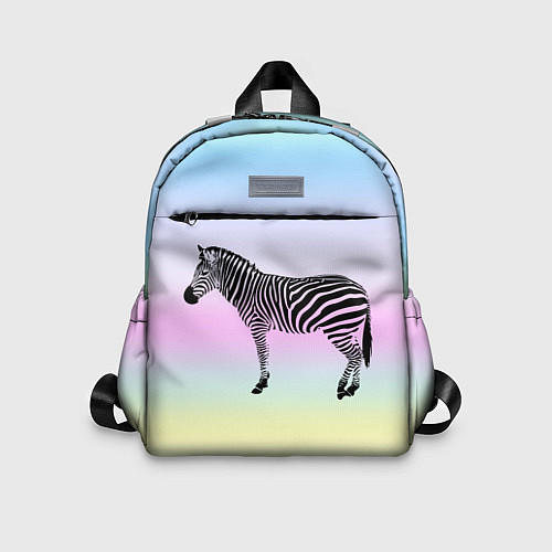 Детский рюкзак Зебра по радужном фоне / 3D-принт – фото 1