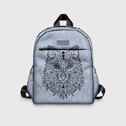 Детский рюкзак Волчица маркером серо-голубой, цвет: 3D-принт