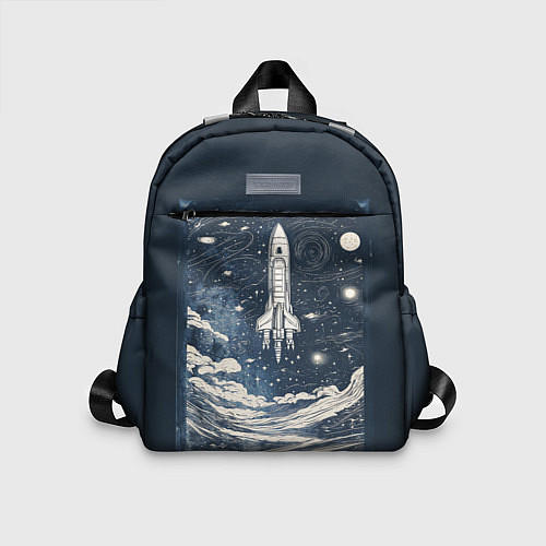 Детский рюкзак Винтажный постер космос титан ракета / 3D-принт – фото 1