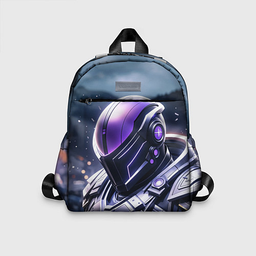 Детский рюкзак Киборг в фиолетовом шлеме / 3D-принт – фото 1