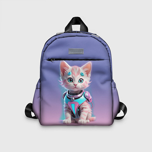 Детский рюкзак Милый котёнок - киберпанк милашка / 3D-принт – фото 1