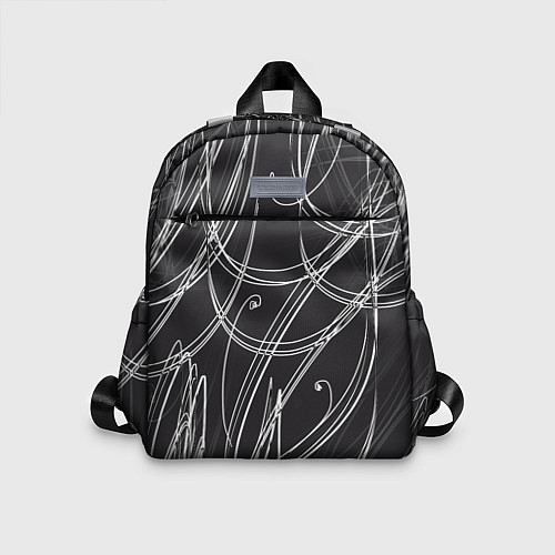 Детский рюкзак Черно-белые завитки / 3D-принт – фото 1