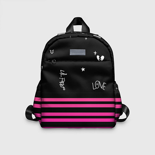Детский рюкзак Lil Peep розовые полосы / 3D-принт – фото 1
