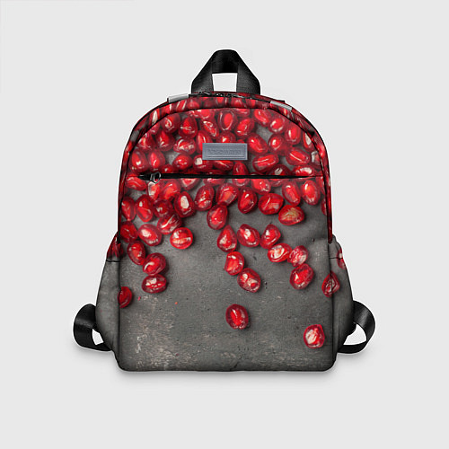 Детский рюкзак Гранат зёрна граната на сером / 3D-принт – фото 1
