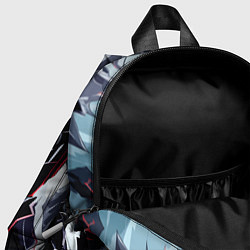 Детский рюкзак Чёрно-красная агрессивная абстракция на белом фоне, цвет: 3D-принт — фото 2