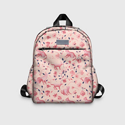 Детский рюкзак Розовый паттерн с цветами и котиками, цвет: 3D-принт