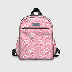 Детский рюкзак Кошачьи лапки и сердечки, цвет: 3D-принт