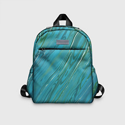 Детский рюкзак Жидкая текстура оттенков морской волны, цвет: 3D-принт