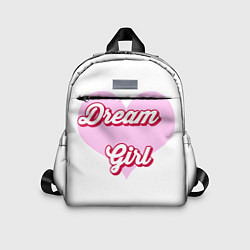 Детский рюкзак Девушка-мечта и розовое сердце, цвет: 3D-принт