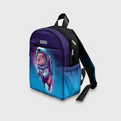 Детский рюкзак Капибара бравый космонавт - нейросеть, цвет: 3D-принт — фото 2