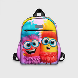 Детский рюкзак Два забавных персонажа боба - поздравляем тебя, цвет: 3D-принт