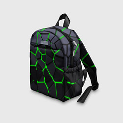 Детский рюкзак Зеленые плиты киберпанк, цвет: 3D-принт — фото 2