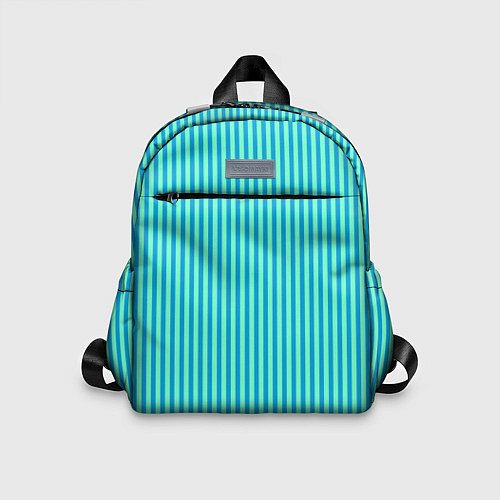 Детский рюкзак Зелёно-голубой полосатый / 3D-принт – фото 1
