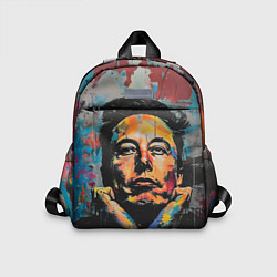 Детский рюкзак Илон Маск граффити портрет