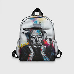 Детский рюкзак Илон Маск граффити портрет на серой стене, цвет: 3D-принт