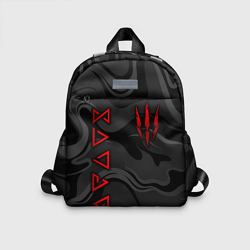 Детский рюкзак Ведьмак - Серые волны / 3D-принт – фото 1