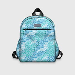Детский рюкзак Океанские волны из синих и бирюзовых камней, цвет: 3D-принт