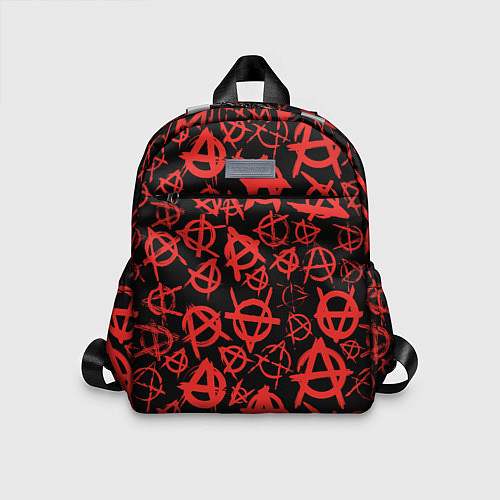 Детский рюкзак Узор анархия красный / 3D-принт – фото 1