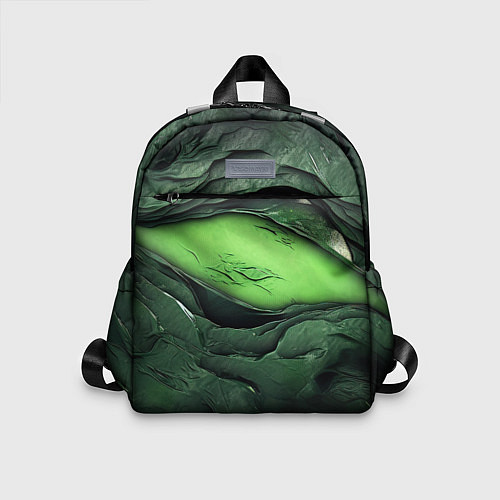 Детский рюкзак Разрез на зеленой абстракции / 3D-принт – фото 1