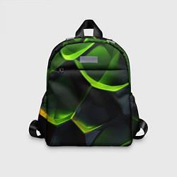 Детский рюкзак Green neon abstract geometry